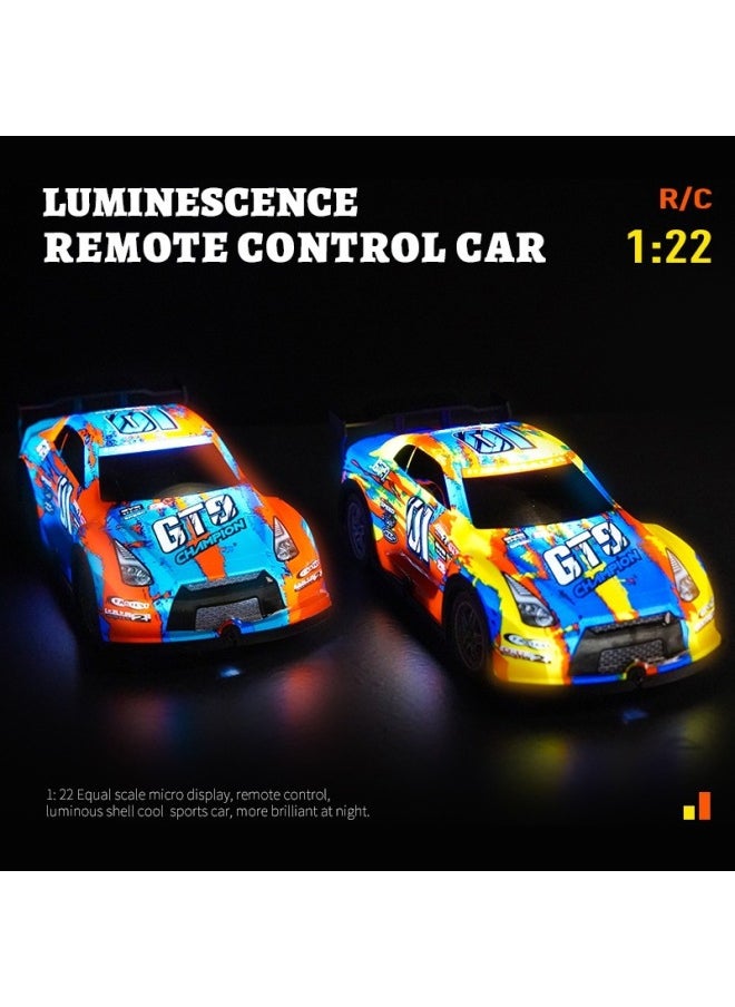 Generic Four-way Remote Control Car Drift Racing Luminous Remote Control Car Toy Children's Toy Car Small Package-Color:P223 Red-Proportion:1:22  - Image 5