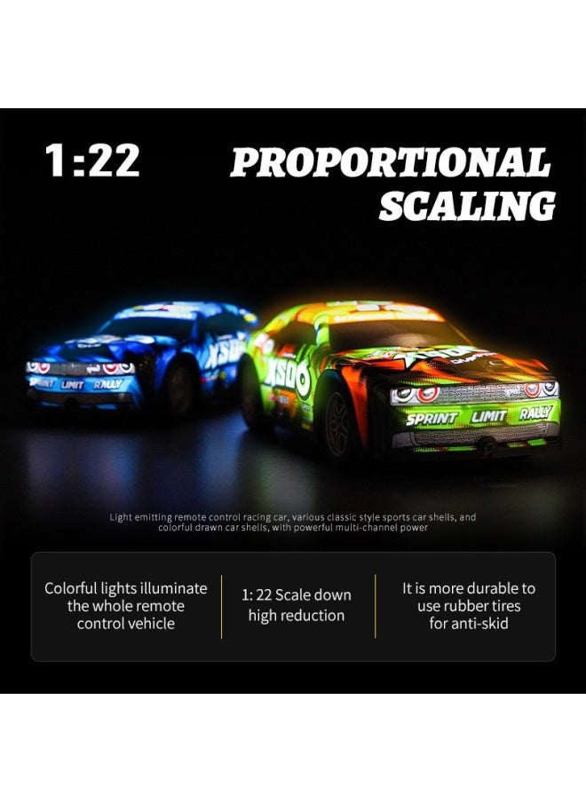 Generic Four-way Remote Control Car Drift Racing Luminous Remote Control Car Toy Children's Toy Car Small Package-Color:P223 Red-Proportion:1:22  - Image 4