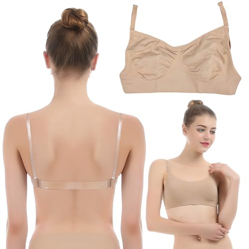 iMucci Professional Beige Clear Back Bra NO Sponge Backless Bra for Ballet Dance - Image 2