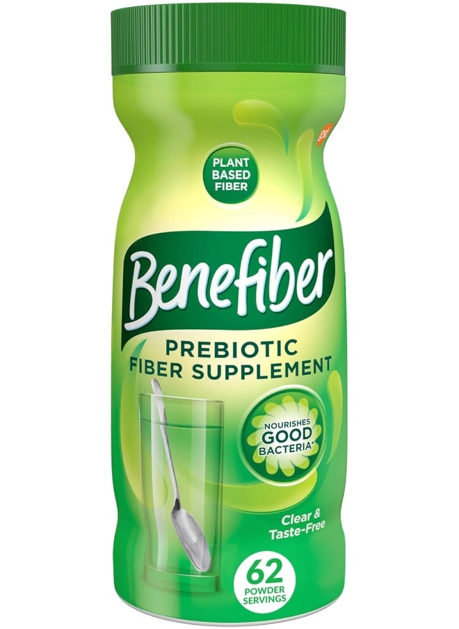 Benefiber - Daily Prebiotic Fiber Supplement Powder for Digestive Health, Daily Fiber Powder, Unflavored - 62 Servings (8.7 Ounces) - Image 1