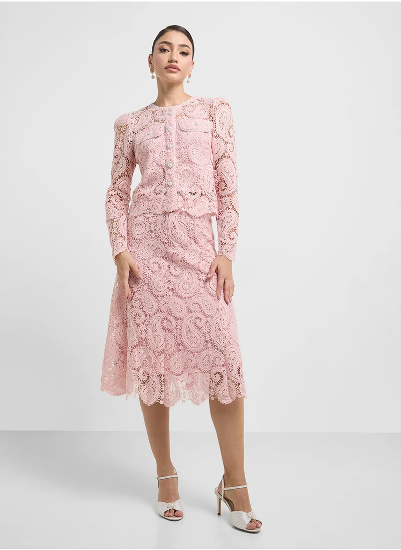 Khizana Lace Top & Skirt Set