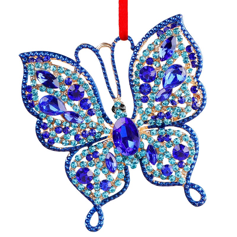 PETCEE Butterfly Christmas Ornaments 2023 Metal Monarch Butterfly Keepsake Christmas Tree Decorations Blue Butterfly Christmas Ornaments Gifts for Women Girls Mom Grandma Sisters