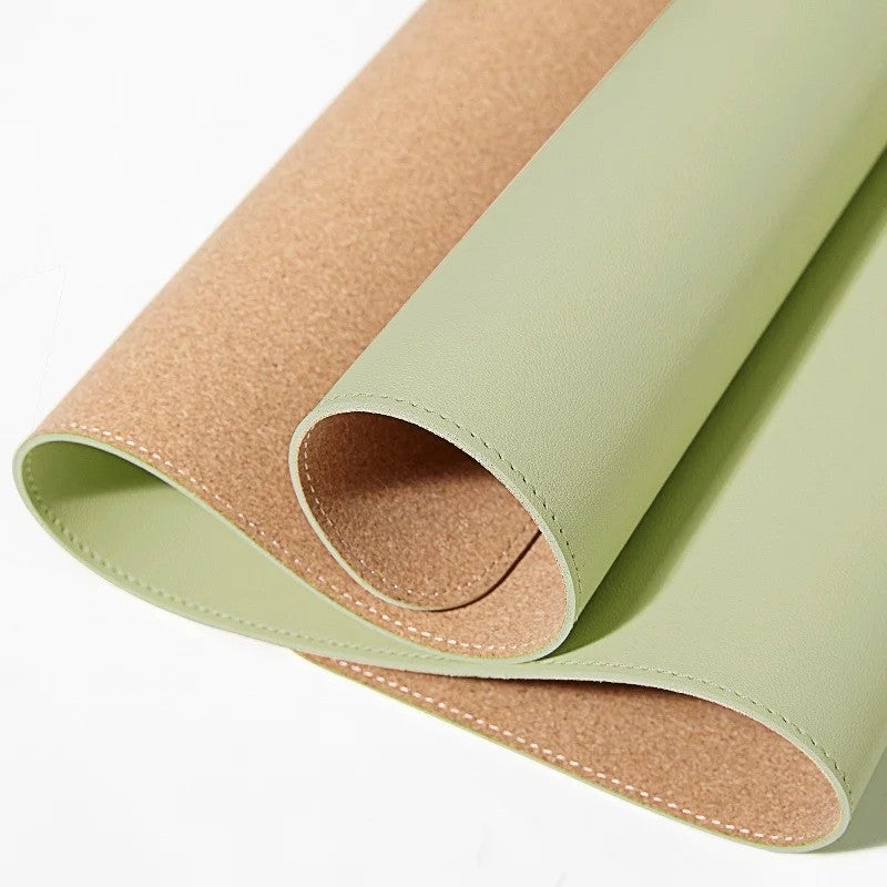 Y&D Natural Cork & PU Leather Desk Pad 36\x16\ - Dual-Sided Waterproof Desk Mat, Large Mouse Pad & Desk Protector - Image 1