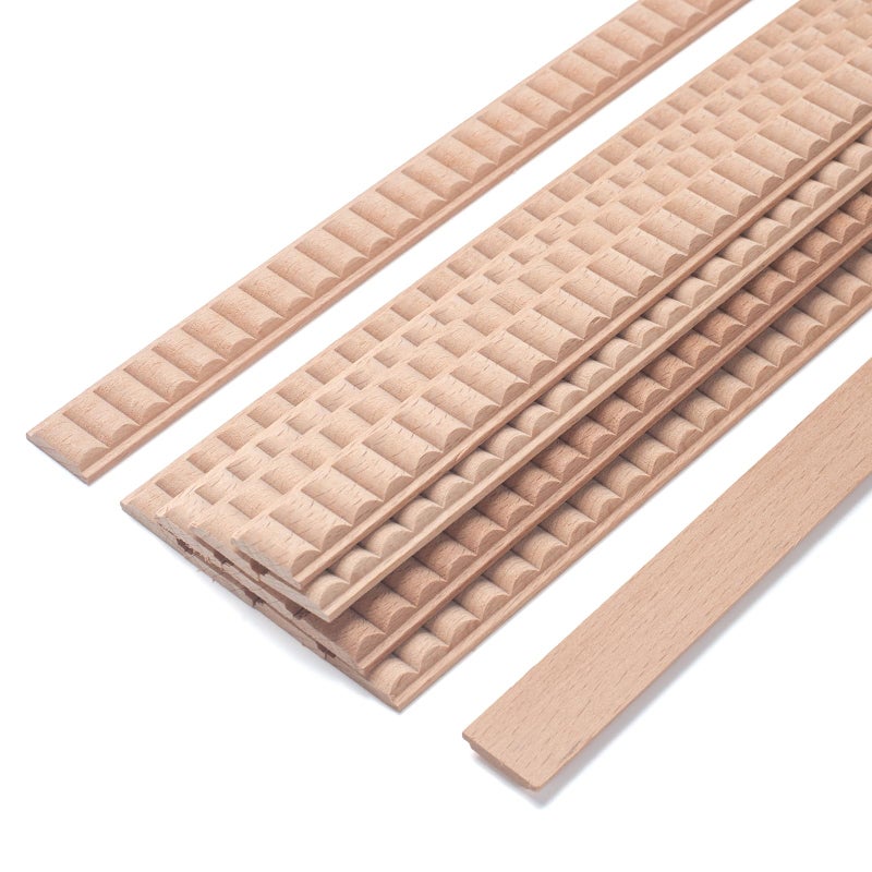 Coowayze Wood Trim Molding Decorative, Wavy Wood Moldings & Trims, 12 PCS 15.8 inch Long Wooden Strips for Wall, Cabinet, Door, Mirror Frame, Wooden Appliques for Furniture, Window, Dollhouse - Image 1