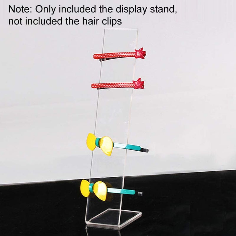 lasenersm 4 Pieces Clear Acrylic Hair Clip Display Stand L-Shaped Hairpin Display Holder Barrette Display Stand Holder Hair Clip Organizer Stand Holder, Transparent - Image 2