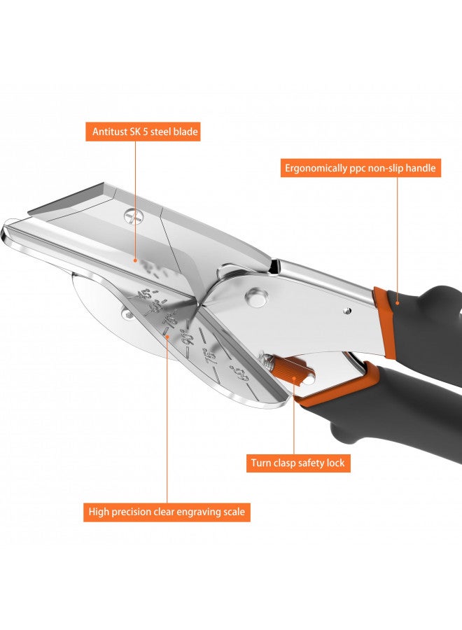GARTOL Multi Angle Miter Shear Cutter - Multifunctional Trunking Shears for Angular Cutting of Moulding and Trim Multipurpose Quarter Round Cutter Adjustable at 45 To 135 Degree With Spare 10 Blades - Image 5