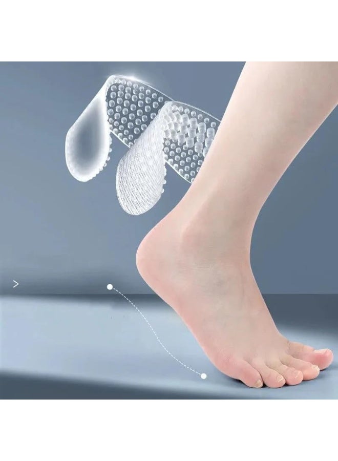 زوج واحد من وسادات بطانة الكعب من السيليكون للكعب العالي، حشوات كعب للأحذية الفضفاضة، ملصقات نعل الحذاء للأحذية الكبيرة، وسادات حشوات مضادة للانزلاق لحماية القدم للنساء والرجال - Image 3