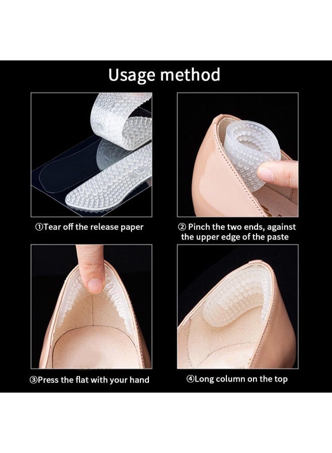 زوج واحد من وسادات بطانة الكعب من السيليكون للكعب العالي، حشوات كعب للأحذية الفضفاضة، ملصقات نعل الحذاء للأحذية الكبيرة، وسادات حشوات مضادة للانزلاق لحماية القدم للنساء والرجال - Image 5