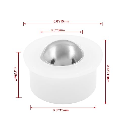 Litoexpe 12pcs Mini Ball Transfer Bearing Unit, Table Conveyor Ball Caster Wheels, 1/3" Ball Roller Wheels for Transmission, Furniture, Wheelchair (Nylon and Stainless Steel) - Image 2