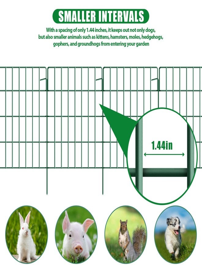 KYATE 10 Pack Garden Fence Rustproof No Dig Animal Barrier Fencing 1.44 inch Spacing Metal Wire Yard Blocker Dog Fence Border for Outdoor Flower Bed Decor Green - Image 3