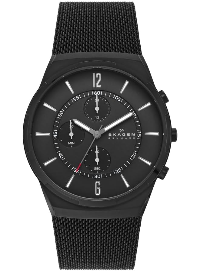 سكاجين ساعة صندبي للرجال كوارتز تناظرية من الفولاذ المقاوم للصدأ والشبكة - Image 1