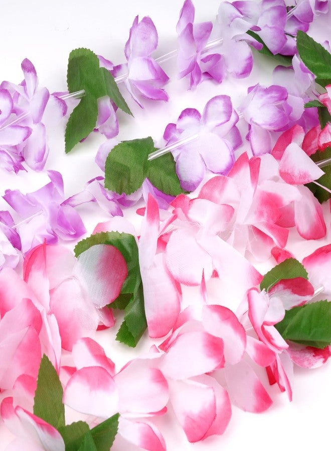 yeabwps 6 Counts Hawaiian Leis Bulk for Luau Party Tropical Flower Lei Decorations for Adults Beach Pool Summer Beach Vacations Party Favors for Birthday Wedding Graduation Decor - Image 3