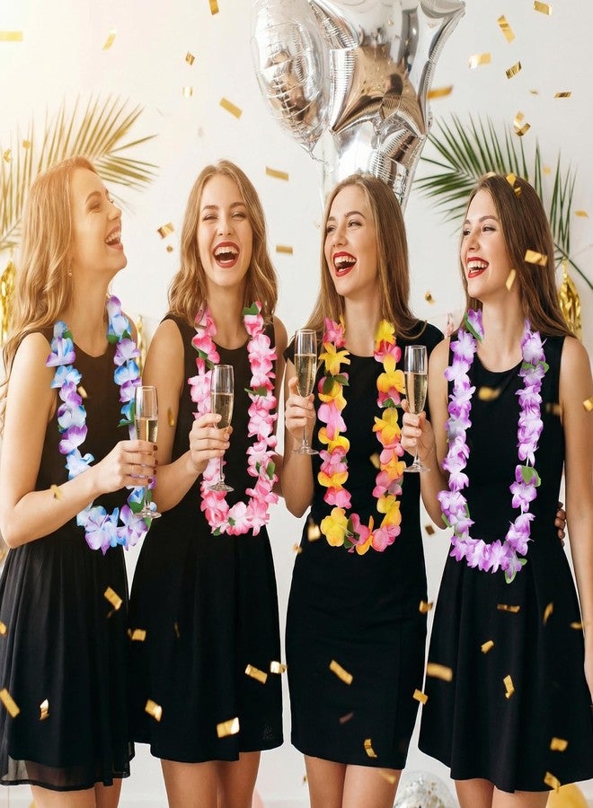 yeabwps 6 Counts Hawaiian Leis Bulk for Luau Party Tropical Flower Lei Decorations for Adults Beach Pool Summer Beach Vacations Party Favors for Birthday Wedding Graduation Decor - Image 5