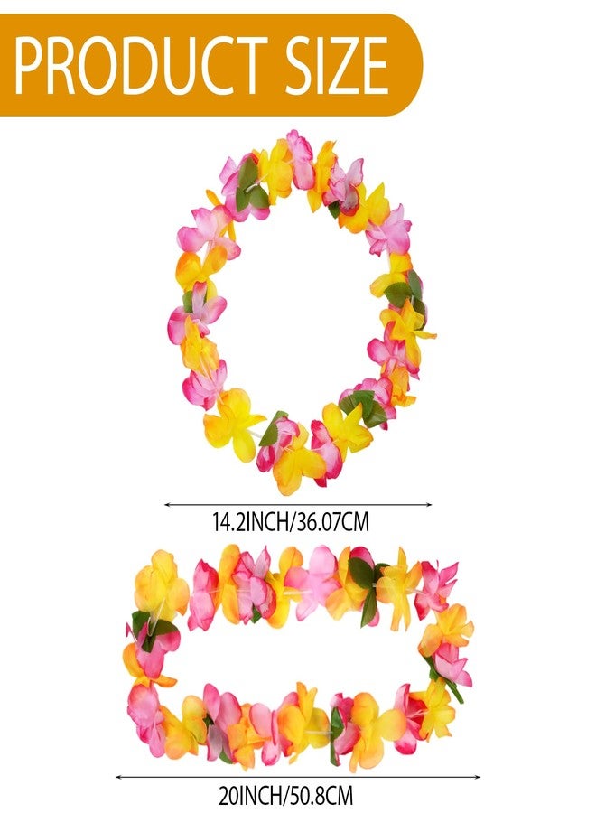 yeabwps 6 Counts Hawaiian Leis Bulk for Luau Party Tropical Flower Lei Decorations for Adults Beach Pool Summer Beach Vacations Party Favors for Birthday Wedding Graduation Decor - Image 2