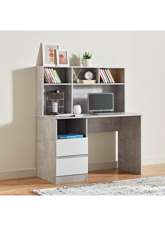 Alford Patara 2-Drawer Study Desk With Hutch 120 x 134 x 59.5 cm 