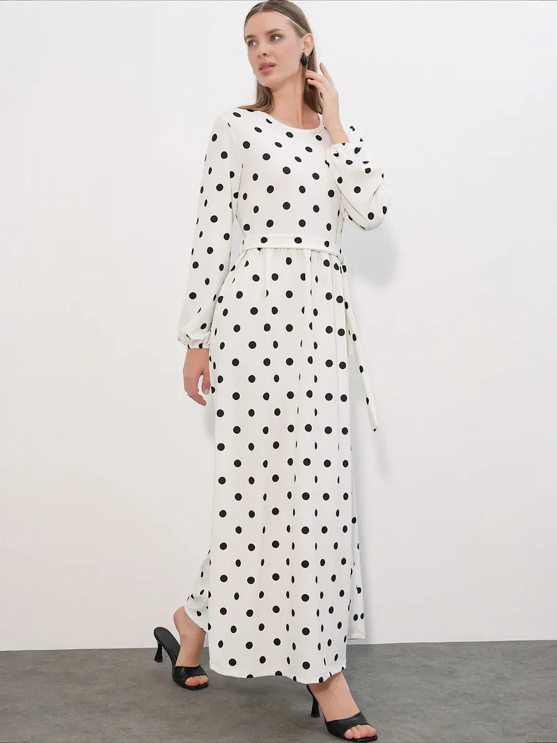 BDART Floral Maxi Knit Dress With Bow Detail