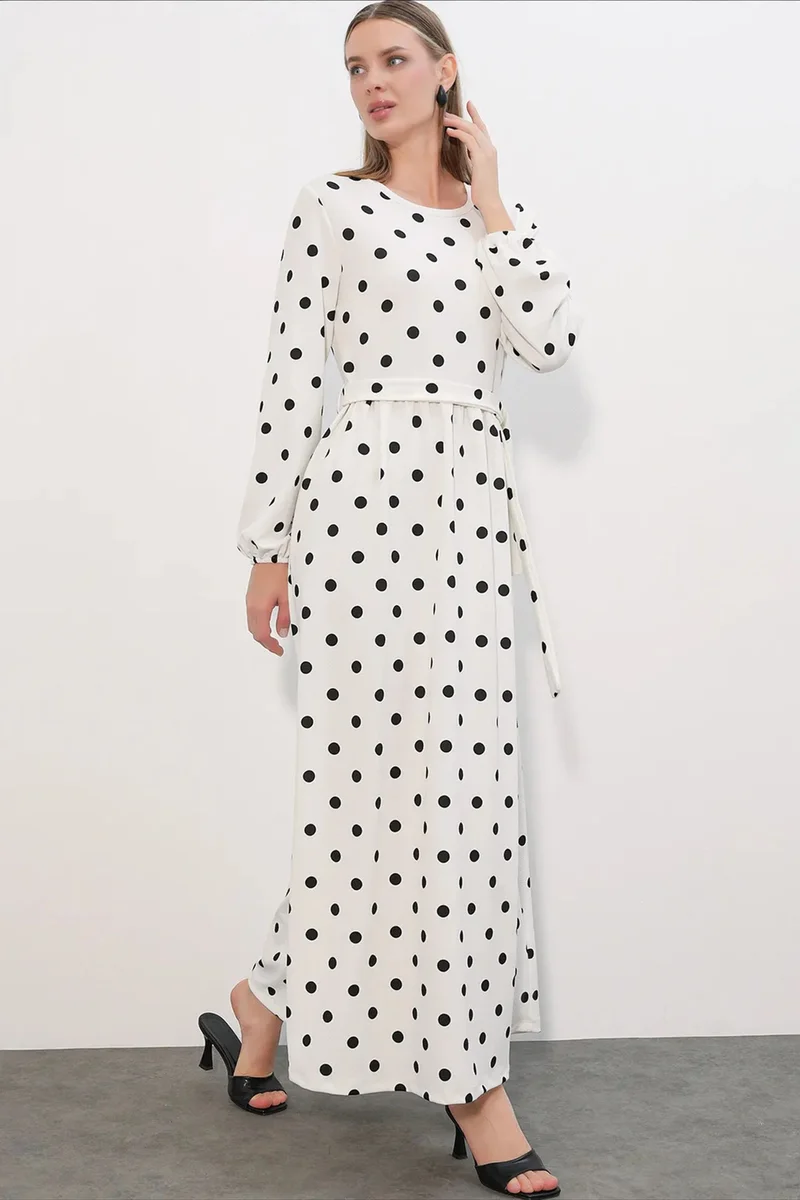 بيغ دارت BDART Floral Maxi Knit Dress With Bow Detail