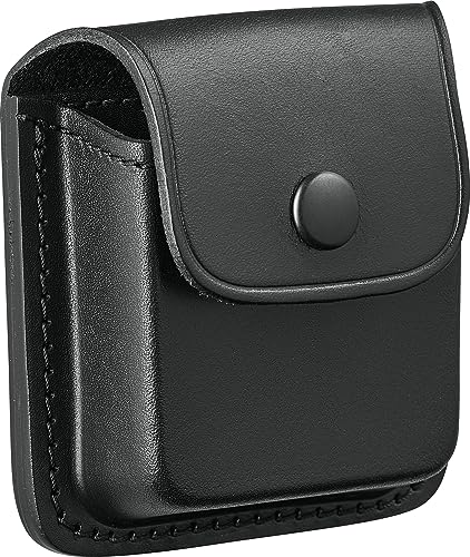 Perfect Fit Shield Wallets Perfect Fit Leather Nasal Spray Case for Naloxone Opiod Overdose Antidote Spray First Aid Spray Case Black Leather with Black Snap - Image 1