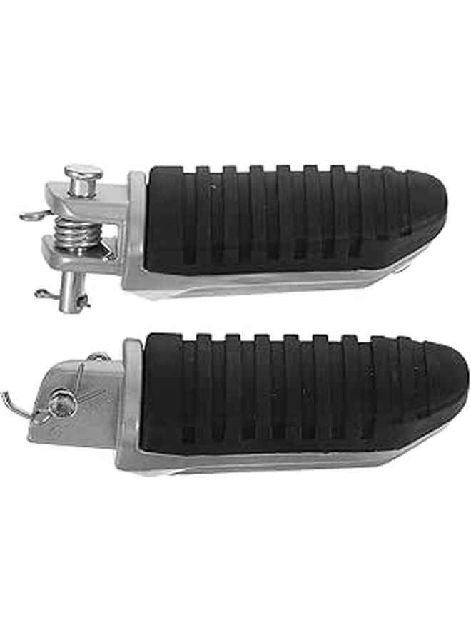 Universal Aluminum Motorcycle Foot Peg Front Pair Anti Slip Rubber Sturdy Electric Scooter Footrest For Motorbikes Comfortable Stable Riding Accessories - Image 1
