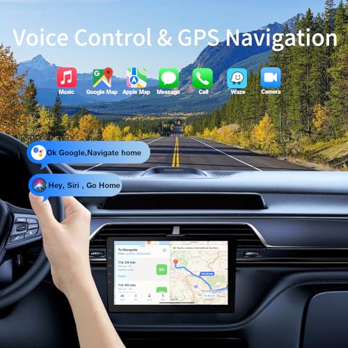 Haudio Wireless Double Din Car Stereo with 9" HD Touchscreen | CarPlay & Android Auto | Backup Camera | Bluetooth GPS Navigation | FM/AM | All Vehicles - Image 3