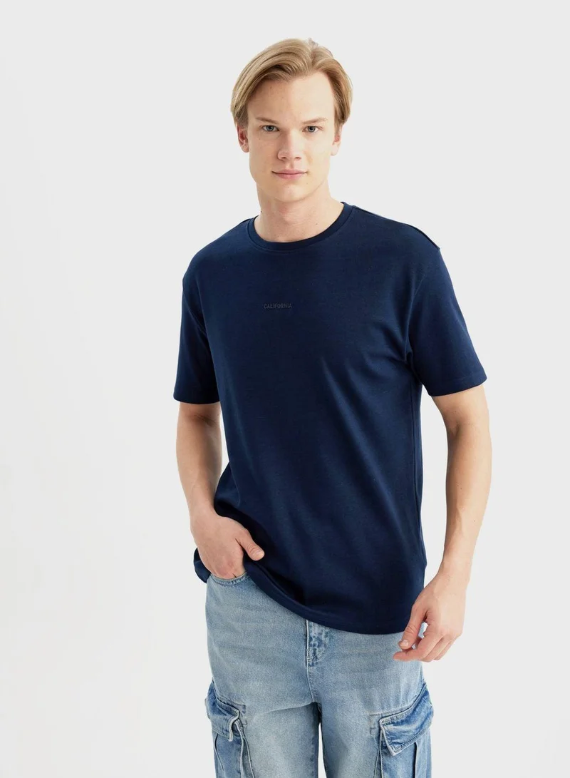 DeFacto  Regular Fit Crew Neck Printed T-Shirt  | Best Price UAE