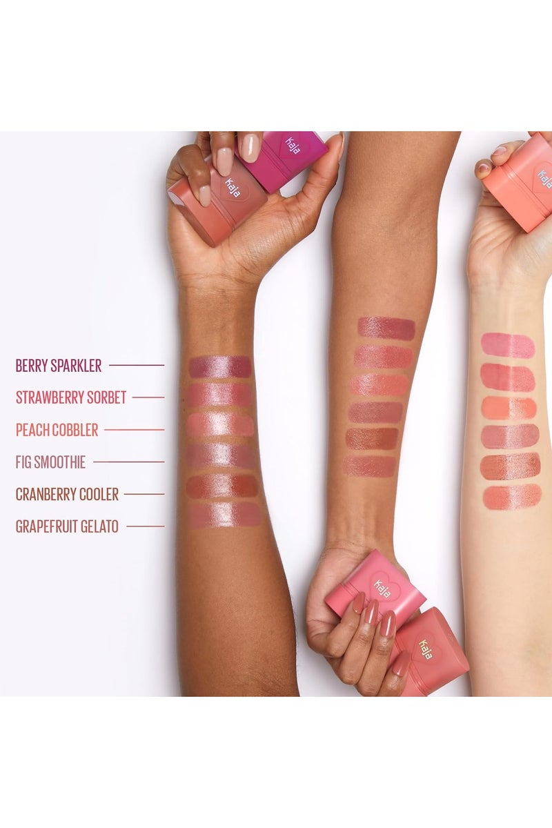 KAJA Dewy Bar Cheeks & Lip – Strawberry Sorbet- Creamy Blusher Stick with Vitamin & Hyaluronic Acid, Moisturizing & Easy Blend - Image 5