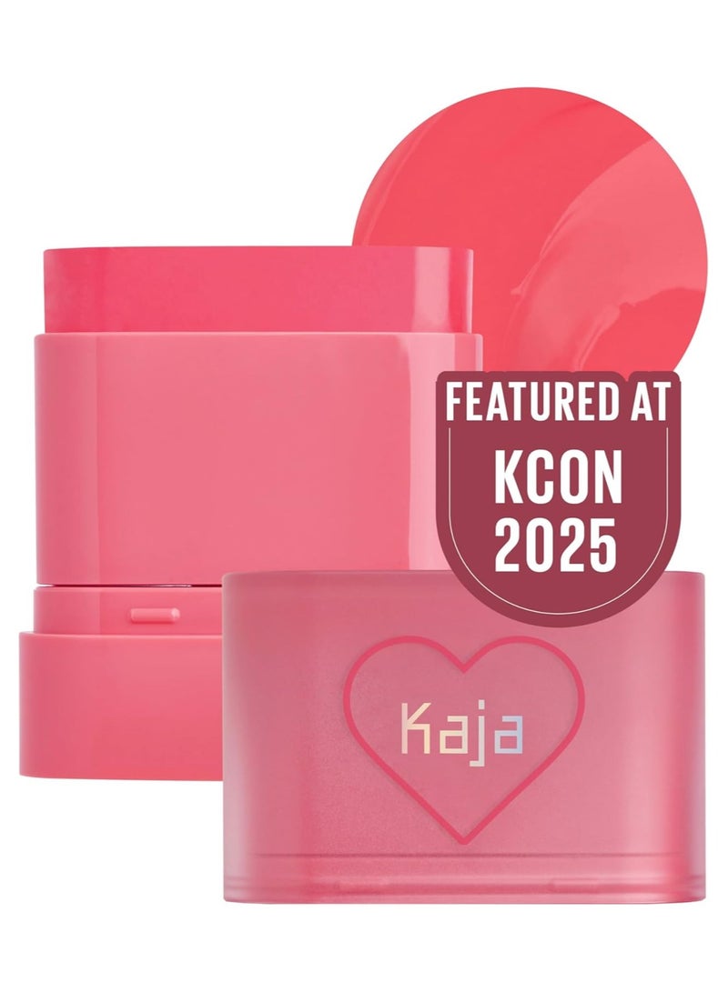KAJA Dewy Bar Cheeks & Lip – Strawberry Sorbet- Creamy Blusher Stick with Vitamin & Hyaluronic Acid, Moisturizing & Easy Blend - Image 1