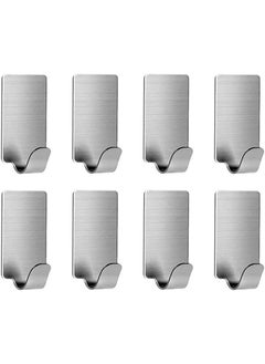 Vanstarry Adhesive Hooks Heavy Duty Wall Hangers Hooks Waterproof Stainless Steel Towel Hanger Holder Stick On Hooks For Hanging Kitchen Bathroom Home8 Packs  - Image 1