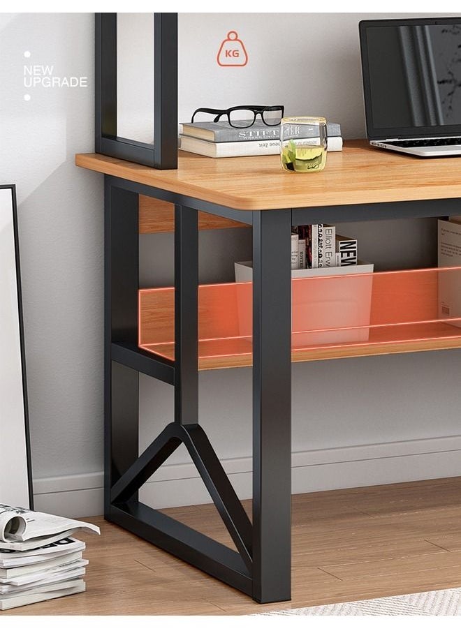 Multifunctional Computer Table 100 cm And Office Desk With 2 Layer Book Shelf