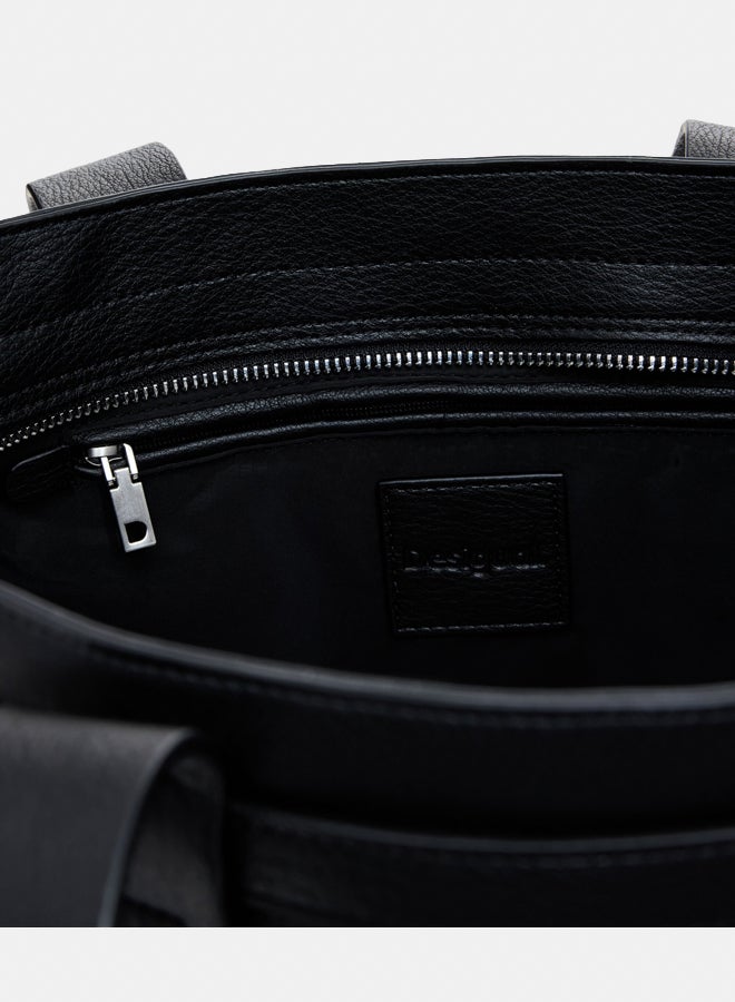 DESIGUAL Large faux leather shopper bag with letters - Image 4