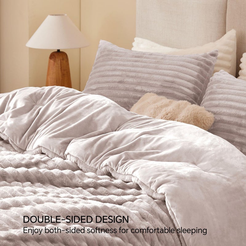 BEDELITE BEDELITE Fleece Twin Comforter Set -Super Soft & Warm Fluffy Lotus Pink Bedding  Luxury Fuzzy Heavy Bed Set for Winter with 1 Pillow case  - Image 5