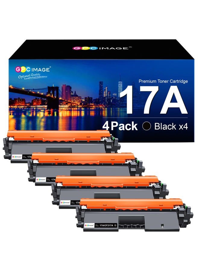 GPC Image Compatible Toner Cartridge Replacement for HP 17A CF217A Black Toner Cartridge Compatible with Laserjet Pro M102a M102w Pro MFP M130nw M130a M130fn M130fw Series Printer, 4 Pack (Black) - Image 1