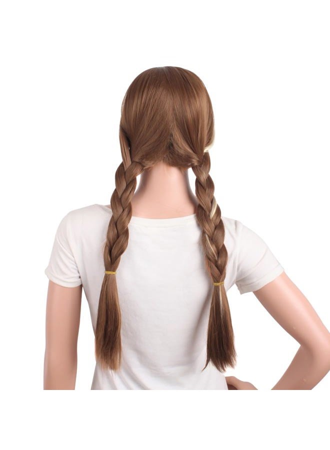 MapofBeauty 28"/70cm Long Hair Cosplay Costume Anime Wig (Dark Brown/Light Brown) - Image 2