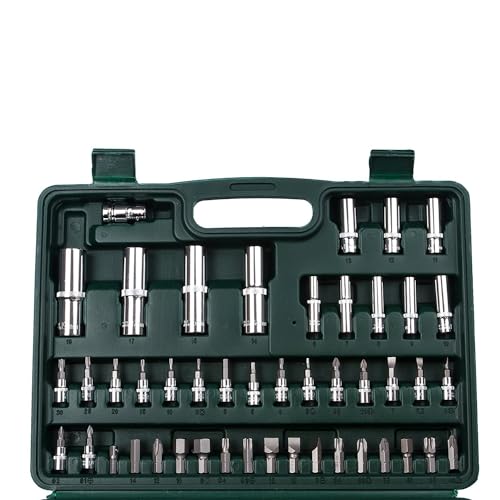 VENEKETY S94 Stainless Steel Tool Kit Of Socket Set, 1/4" And 1/2" Ratchet Handle Wrench, Screwdriver And Torx Bits, 94 Piece, Blue, 200 Mm - Image 2