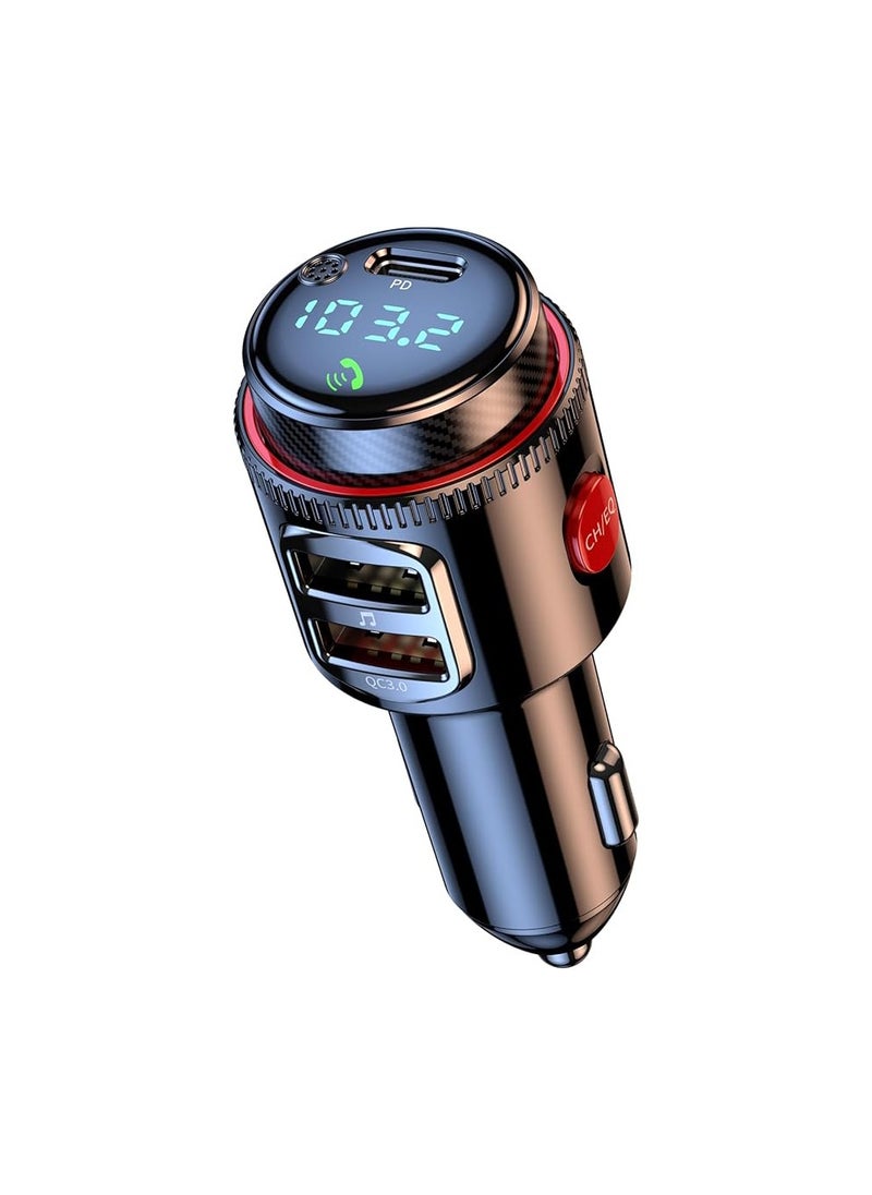 X-level - Car Charger,Car Bluetooth Adapter, Wireless FM Transmitter, USB C&QC3.0 Dual Fast Charging,  Lighter Radio Music, Supports Hands-Free Siri Google Assistant & USB Drive, HiFi Bass Sound - Image 1