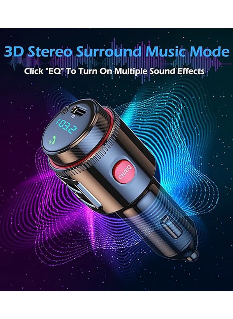 X-level - Car Charger,Car Bluetooth Adapter, Wireless FM Transmitter, USB C&QC3.0 Dual Fast Charging,  Lighter Radio Music, Supports Hands-Free Siri Google Assistant & USB Drive, HiFi Bass Sound - Image 1