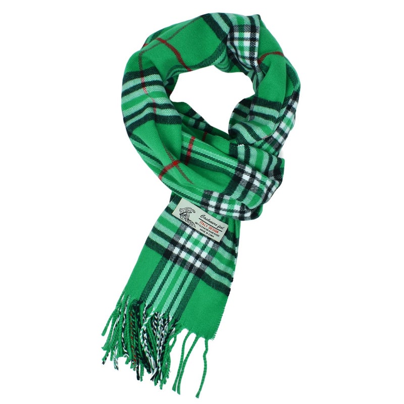 Glory Max Unisex Classic Tartan Plaid Winter Scarf Soft Cashmere Feel 72"x12" (Kelly Green) - Image 1