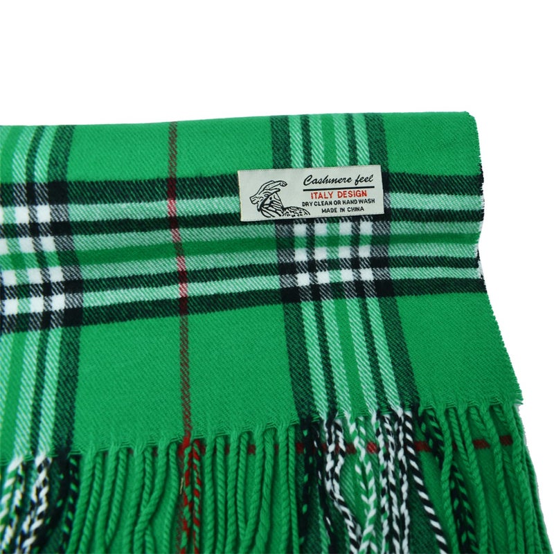 Glory Max Unisex Classic Tartan Plaid Winter Scarf Soft Cashmere Feel 72"x12" (Kelly Green) - Image 2
