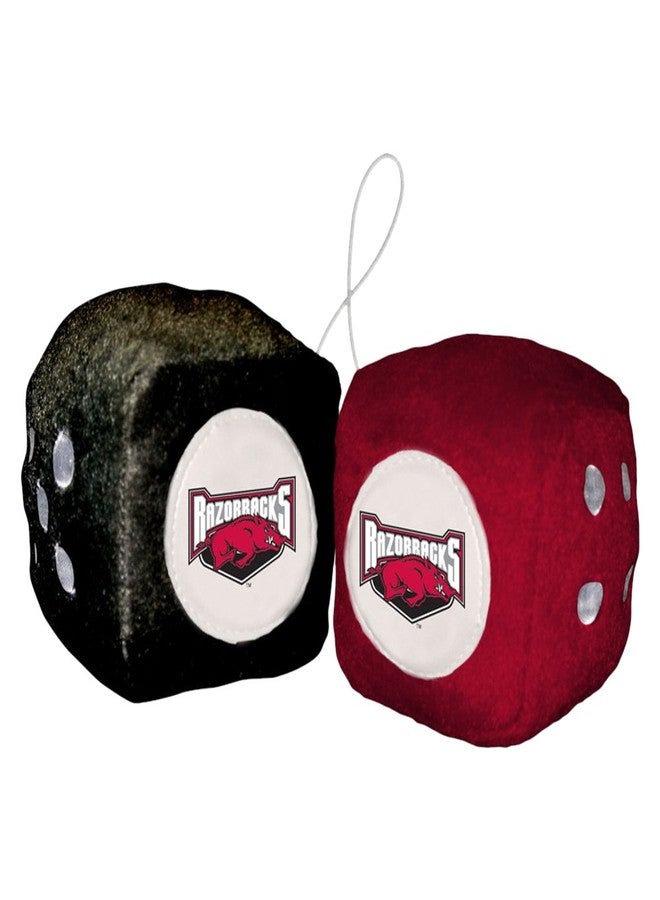 Fremont Die NCAA Arkansas Razorbacks Football Team Fuzzy Dice, Red - Image 2