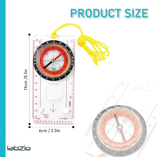 LABZIO - Multifunction Compass - Liquid Filled Outdoor Navigation, Camping with Small Magnifying Lens, Scales and Ruler for map Reading (1) - Image 2