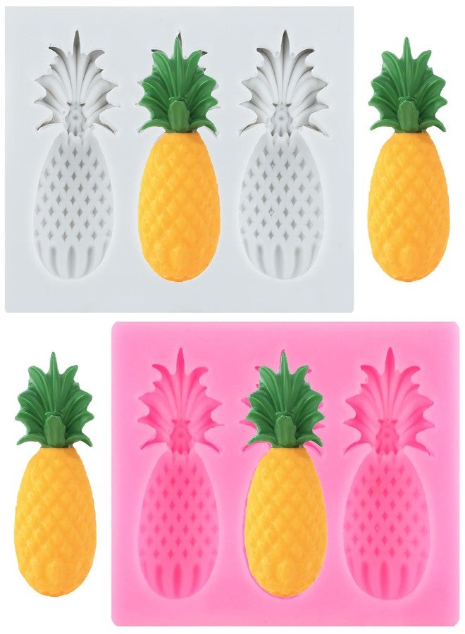 RFGHAC Fruit Fondant Molds Pineapple Silicone Mold for Cake Decorating Cupcake Topper Chocolate Candy Gum Paste Polymer Clay Set Of 2 - Image 1