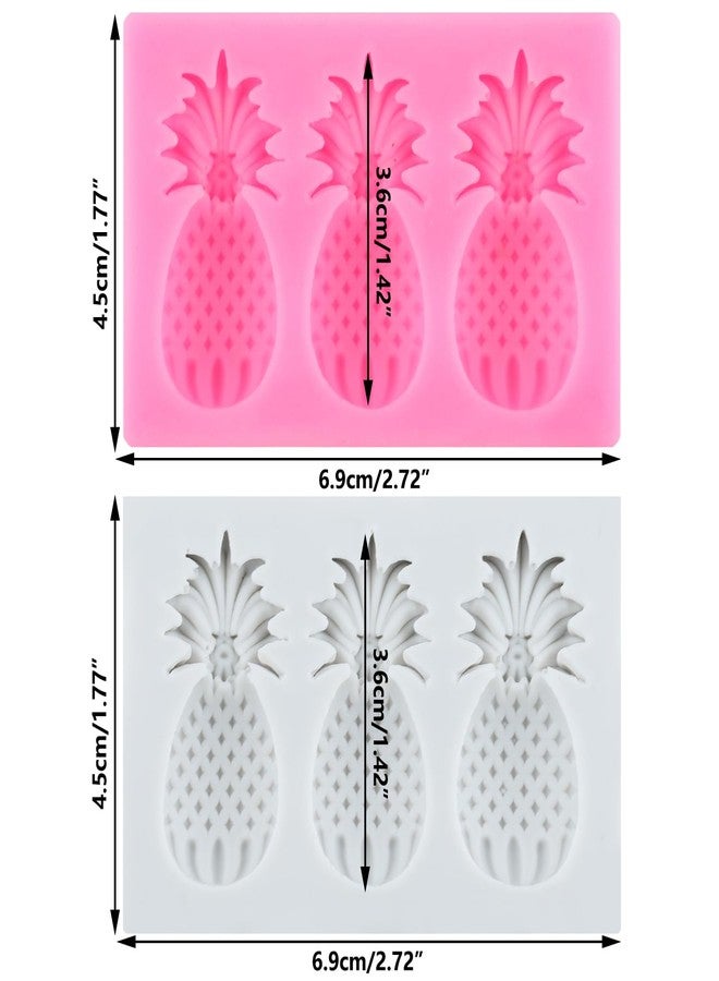 RFGHAC Fruit Fondant Molds Pineapple Silicone Mold for Cake Decorating Cupcake Topper Chocolate Candy Gum Paste Polymer Clay Set Of 2 - Image 2