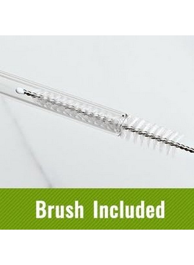 Save SAVE Reusable Glass Straw Set | 4 Straws & 1 Cleaning Brush | Ecofriendly Multiuse Drinking Straws | Cute Straws for Cocktails, Mocktails, Shakes & More Drinks (Combo, Crystal White) - Image 5
