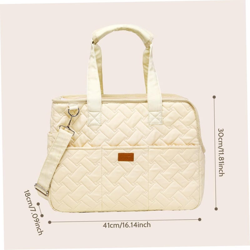 KASTWAVE Repeated use trusted quality Dog Carrier for Small Dogs Rabbit cat, Cotton Bag, Portable Breathable Soft Sided Pet Bag with Mesh Ventilation, Safety Leash, Pockets, Airline Approved Travel Carrier(Creamy White, 16x7x12in) Freeze crack proof - Image 5