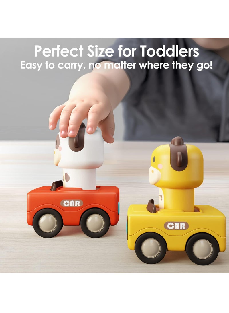 دوركو الصحافة والذهاب لعب السيارة 4 حزمة, طفل دفع الذهاب الاحتكاك لعب السيارة, دفع الذهاب الاحتكاك لعب المركبة للأطفال الرضع, واحد أول هدايا عيد ميلاد للفتيان والبنات - Image 5