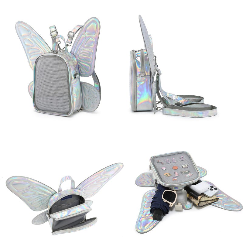 CHERRY SAUCE Ita Bag Backpack Butterfly Wings Fashion Purses and Handbags JK Bags Detachable Straps with Pin Display - Image 5