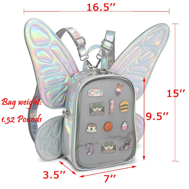 CHERRY SAUCE Ita Bag Backpack Butterfly Wings Fashion Purses and Handbags JK Bags Detachable Straps with Pin Display - Image 2