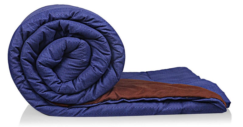 Kuber Industries Kuber Industries Microfibre Printed Reversible Comforter, Double (Brown and Blue, 200 GSM), CTKTC13980  - Image 1