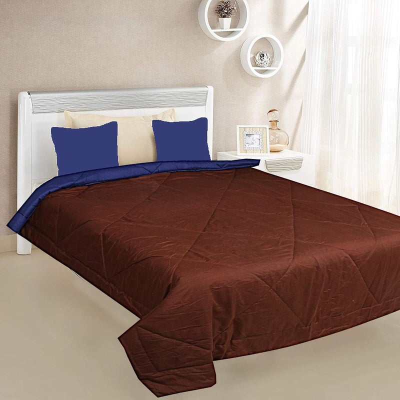 Kuber Industries Kuber Industries Microfibre Printed Reversible Comforter, Double (Brown and Blue, 200 GSM), CTKTC13980  - Image 2