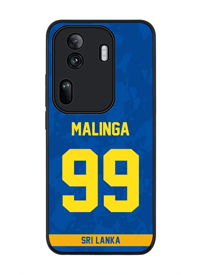 Stylizedd Rugged Black Edge Case for Oppo Reno11 Pro, Slim fit Case Thin Cover -  Team Sri lanka Lasith Malinga, Jersey No 99 - Image 1